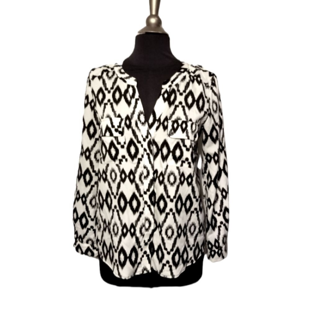 Collective Concepts Button Up Shirt Small Office Career Black White